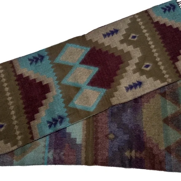Softer Than Cashmere Scarf Southwest Aztec Geometric Fringe Winter Boho 66x12 - Picture 2 of 3